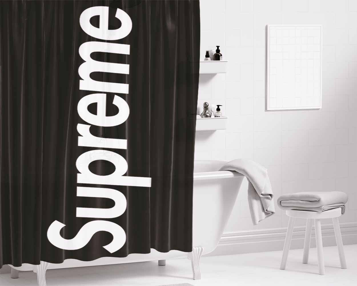 Supreme Classic Bathroom Shower Curtain Fabric Waterproof | 66 X 72 Inch