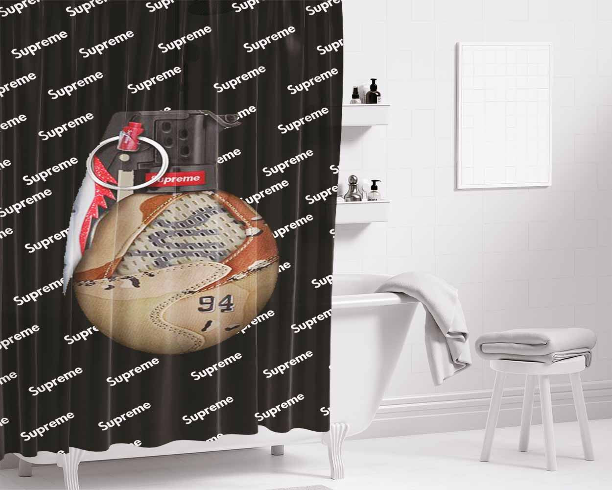 Supreme Grenade Bathroom Shower Curtain Fabric Waterproof | 66 X 72 Inch
