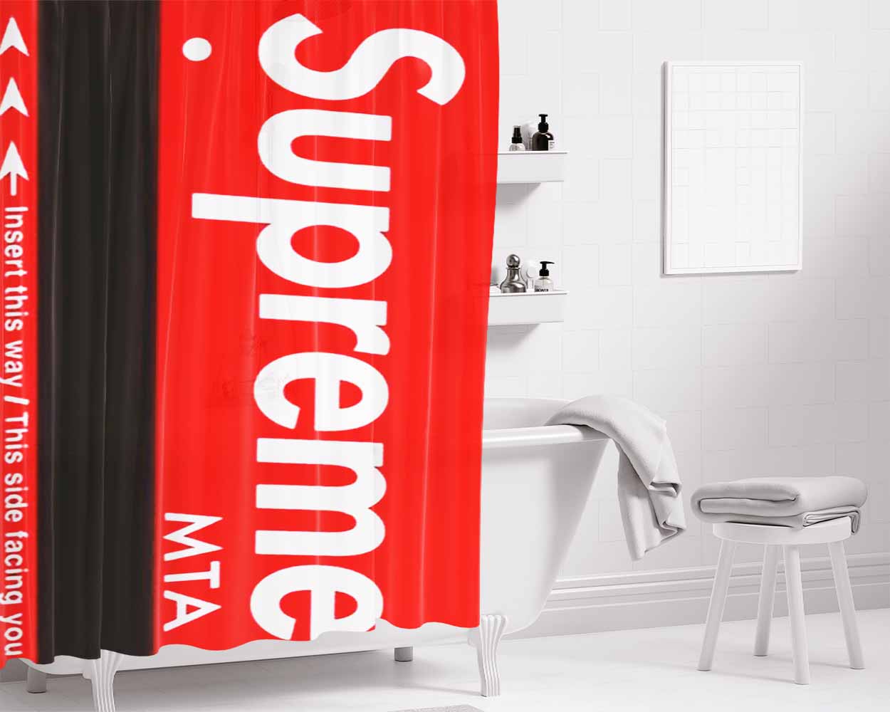Supreme Mta Card Bathroom Shower Curtain Fabric Waterproof | 66 X 72 Inch