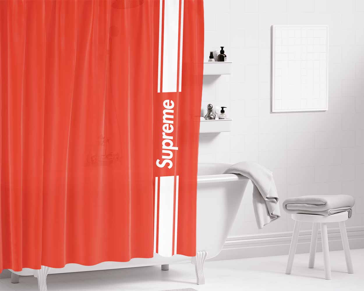 Supreme Originals Bathroom Shower Curtain Fabric Waterproof | 66 X 72 Inch