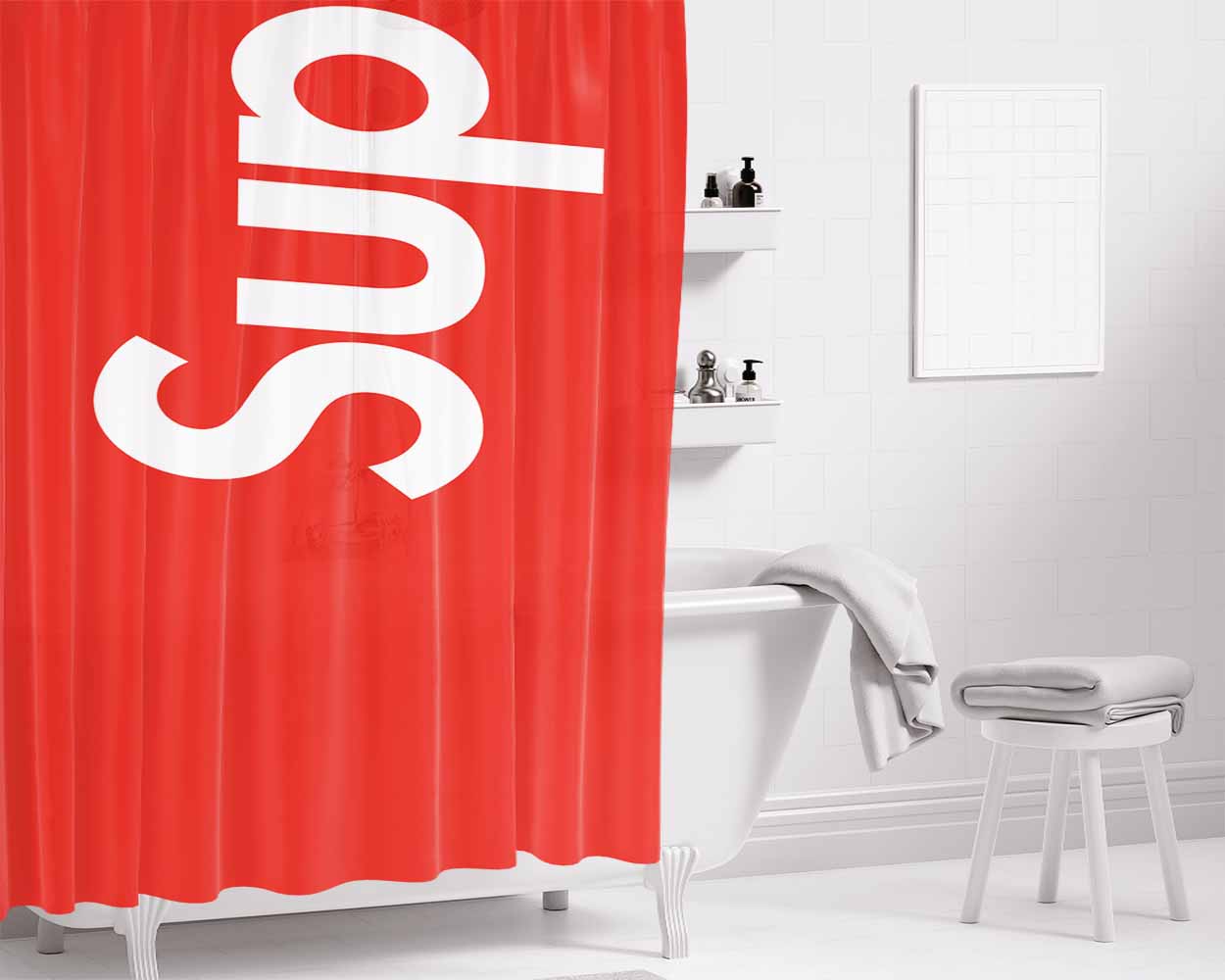 Supreme Style Sup Bathroom Shower Curtain Fabric Waterproof | 66 X 72 Inch