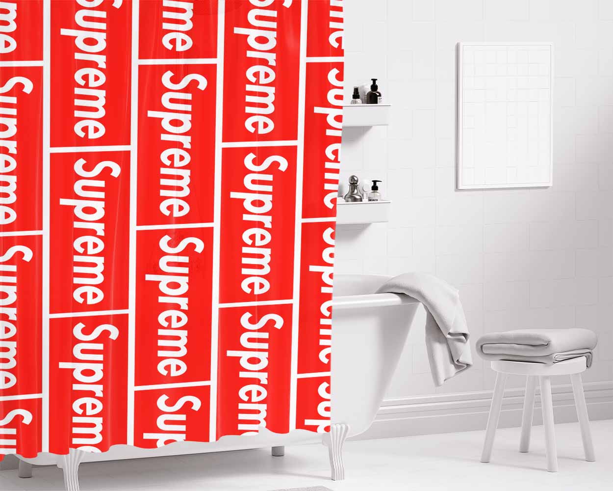 Supreme Supreme Bathroom Shower Curtain Fabric Waterproof | 66 X 72 Inch