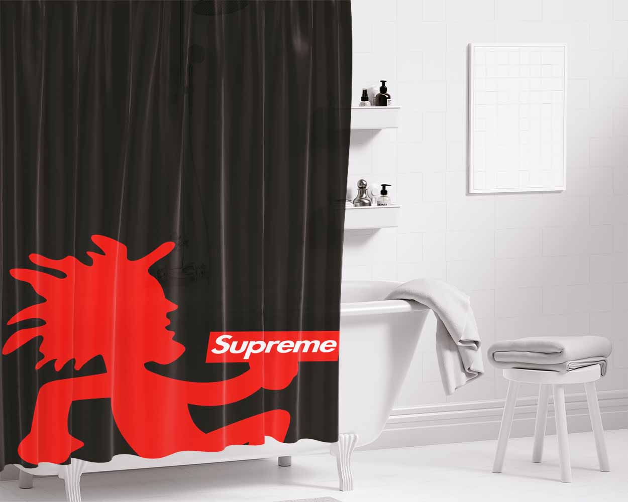 Supreme The Gun Bathroom Shower Curtain Fabric Waterproof | 66 X 72 Inch