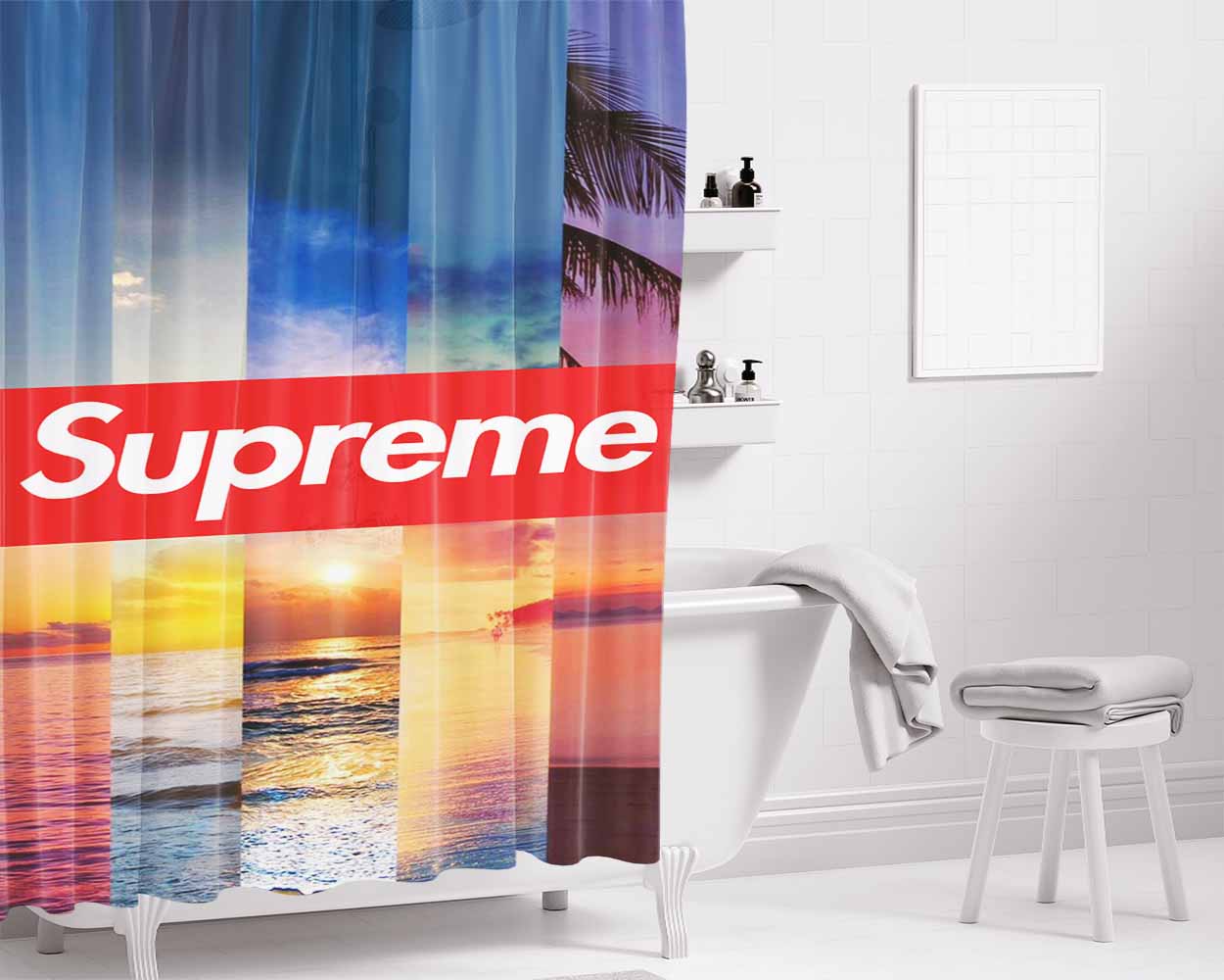 Supreme Travel Bathroom Shower Curtain Fabric Waterproof | 66 X 72 Inch