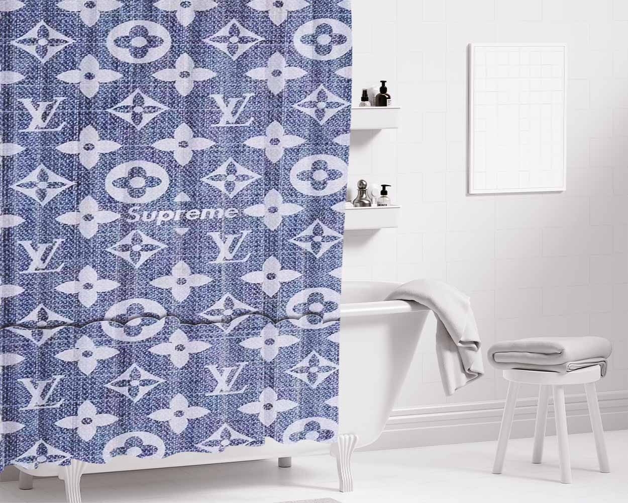 Supreme X Lv Pos Card Bathroom Shower Curtain Fabric Waterproof | 66 X 72 Inch