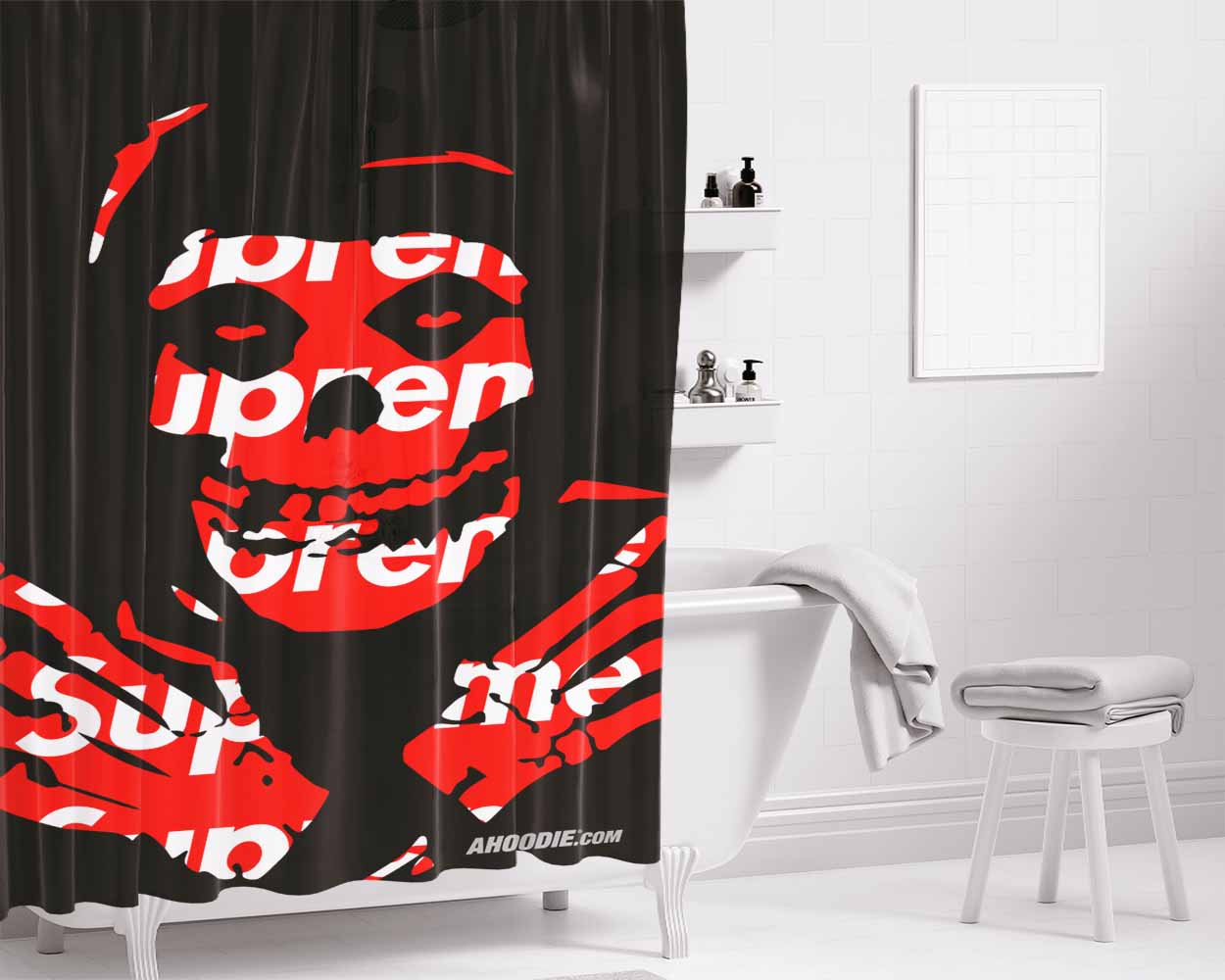 Supreme X Mistfits Bathroom Shower Curtain Fabric Waterproof | 66 X 72 Inch