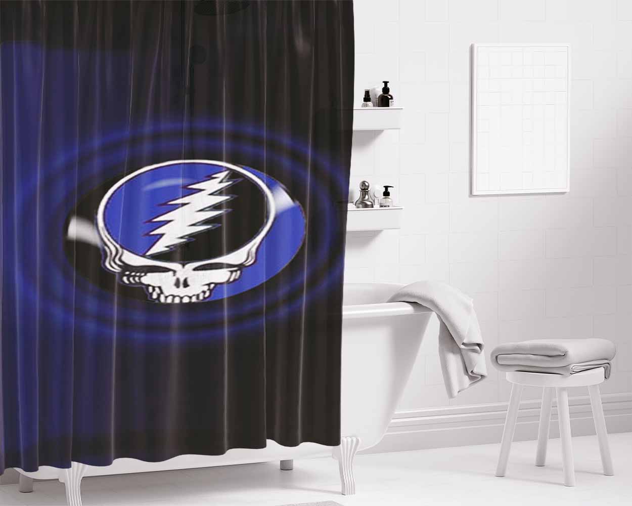 The Grateful Dead Band Bathroom Shower Curtain Fabric Waterproof | 66 X 72 Inch