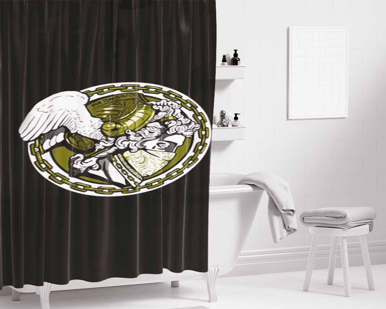 Versace Medusa Logo Gift For Him Bathroom Shower Curtain Fabric Waterproof | 66 X 72 Inch