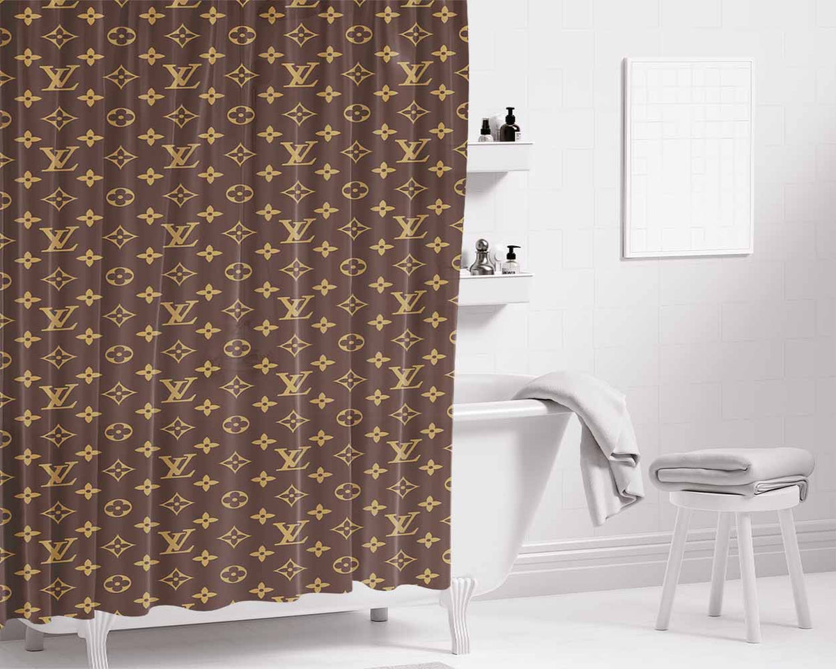 Louis Vuitton Aesthetic Bathroom Shower Curtain Fabric Waterproof | 66 X 72 Inch