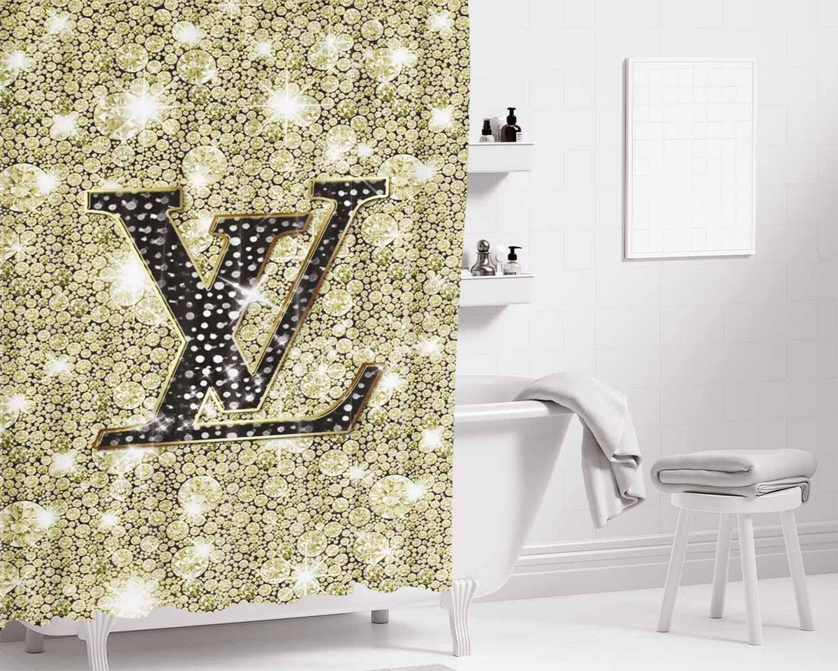Louis Vuitton Diamond Clean Bathroom Shower Curtain Fabric Waterproof | 66 X 72 Inch