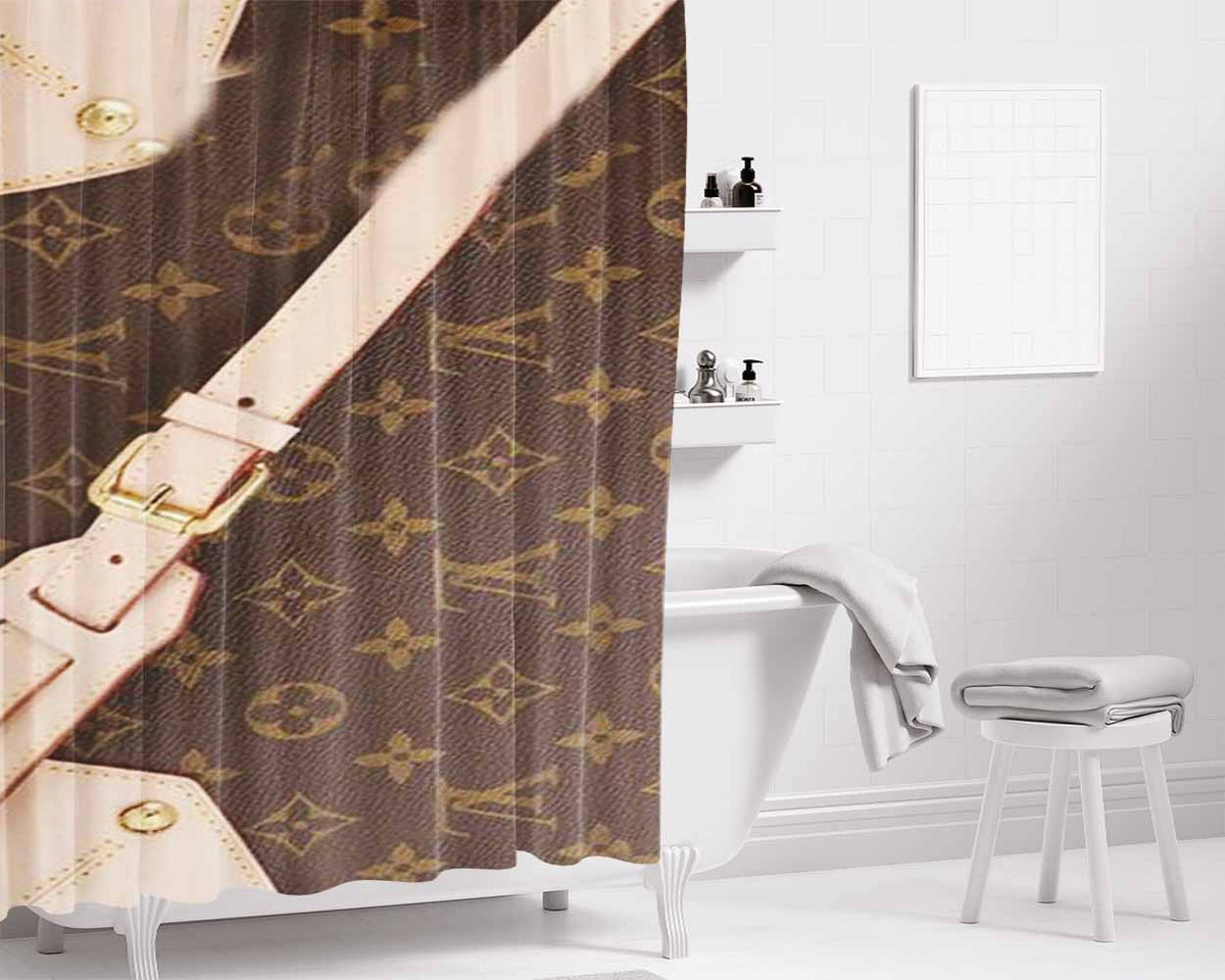 Louis Vuitton Bathroom Shower Curtain Fabric Waterproof | 66 X 72 Inch