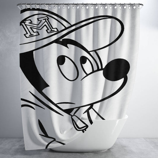 Personalized Disney Cartoon Cute Mickey Mouse Swag Shower Curtain Farmhouse Bathroom Decor