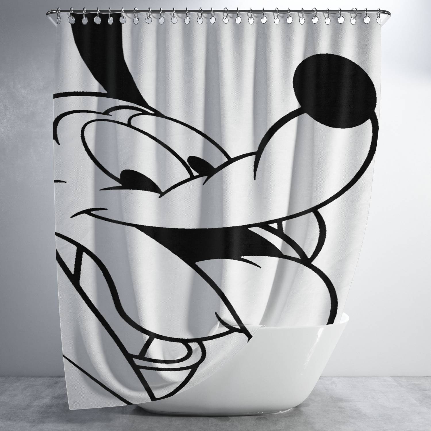 Disney Cartoon Cute Pluto Mickey Dog Bathroom Shower Curtain Fabric Waterproof | 66 X 72 Inch