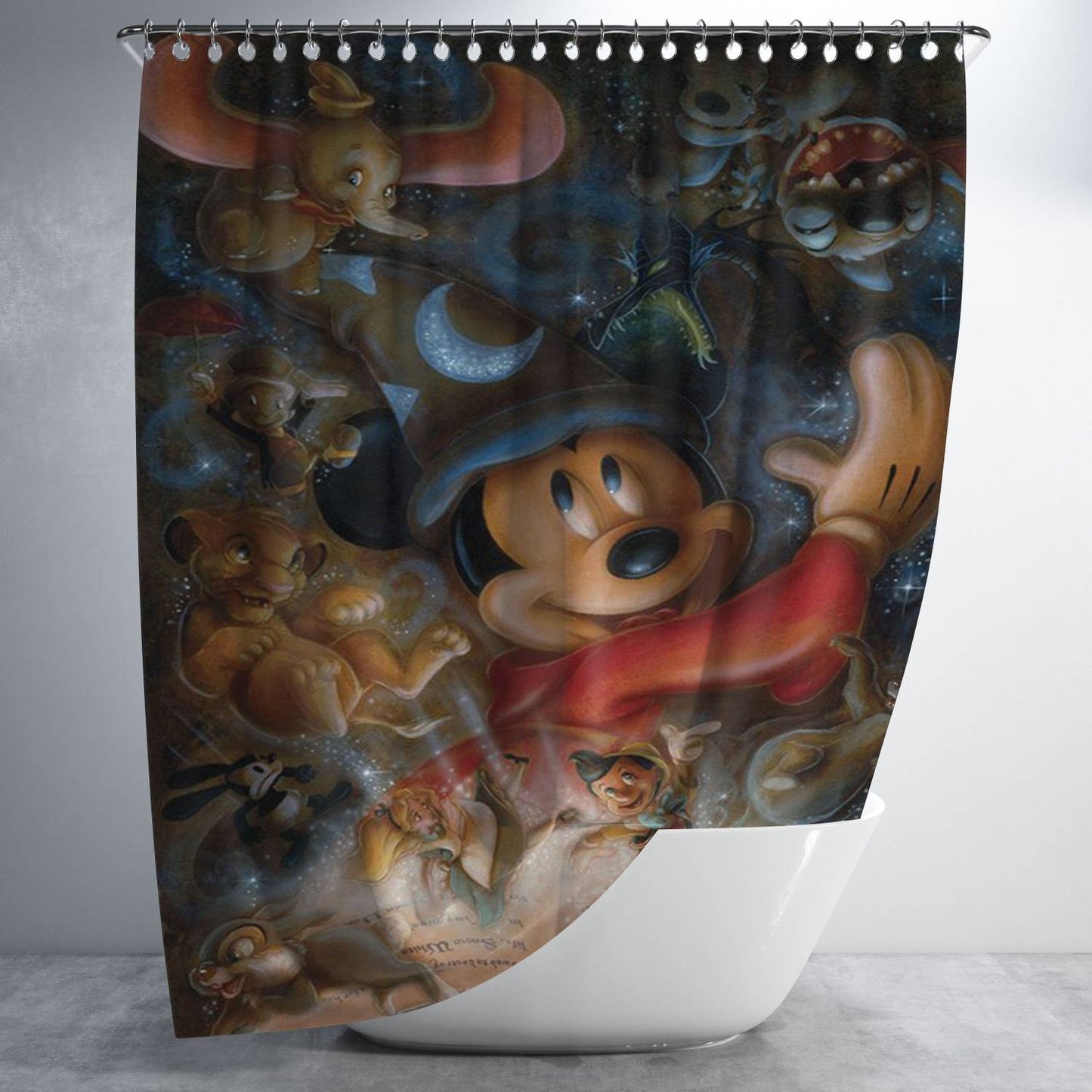Disney Mickey Mouse And More Character Bathroom Shower Curtain Fabric Waterproof | 66 X 72 Inch