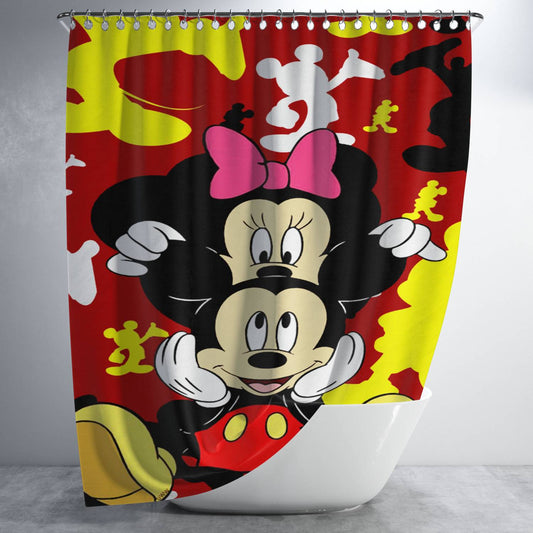 Personalized Funny Mickey And Minnie Shower Curtain Farmhouse Bathroom Decor