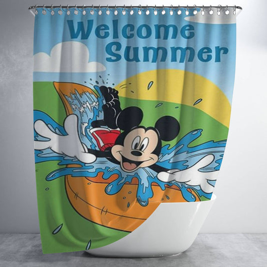 Personalized Make A Splash Mickey Shower Curtain Farmhouse Bathroom Decor