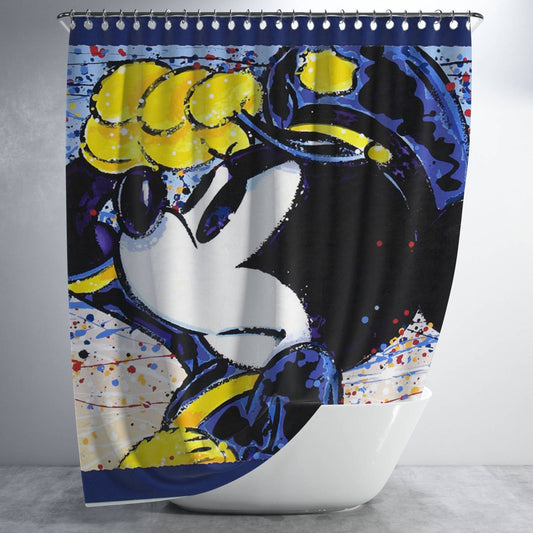 Personalized Mickey Disney Police Shower Curtain Farmhouse Bathroom Decor