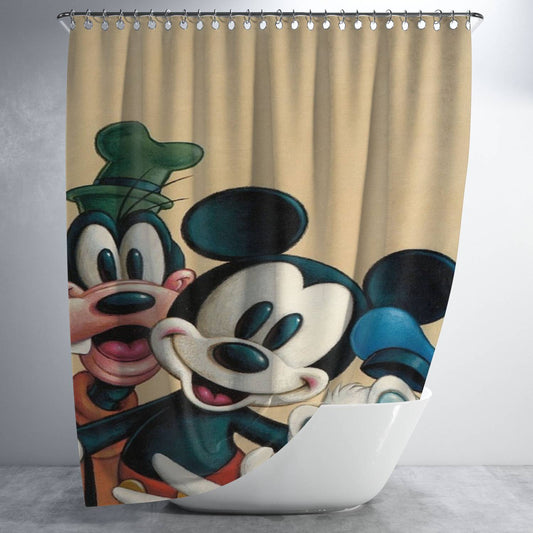 Personalized Mickey Donald Goofy Shower Curtain Farmhouse Bathroom Decor