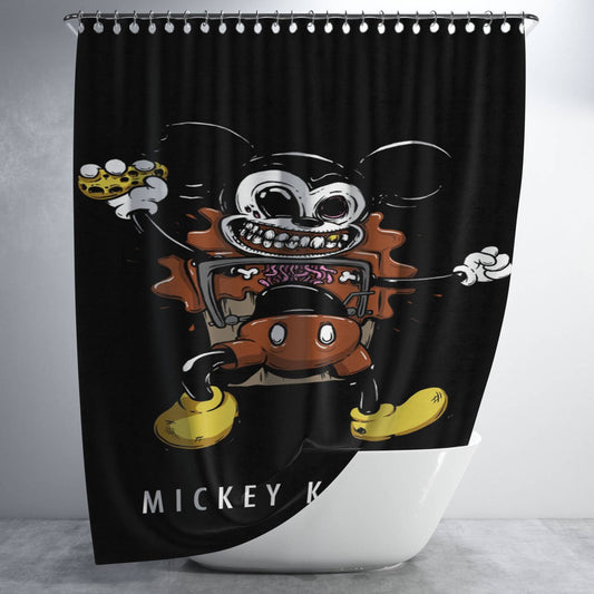 Personalized Mickey Killer Chocolate Shower Curtain Farmhouse Bathroom Decor