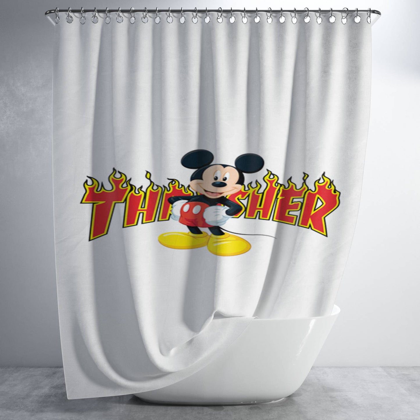 Mickey Mouse Disney 2 Bathroom Shower Curtain Fabric Waterproof | 66 X 72 Inch