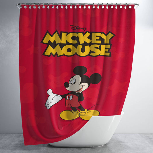 Personalized Mickey Mouse Disney Cartoon Shower Curtain Farmhouse Bathroom Decor