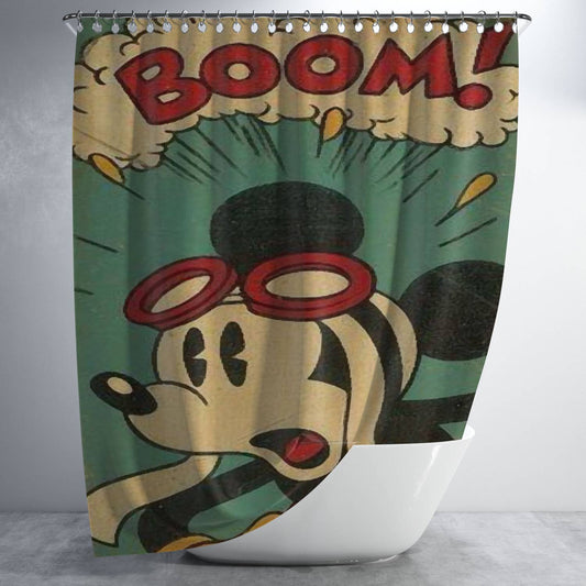 Personalized Mickey Mouse Disney Comic Shower Curtain Farmhouse Bathroom Decor