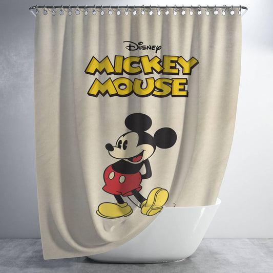 Personalized Mickey Mouse Vintage Style Shower Curtain Farmhouse Bathroom Decor