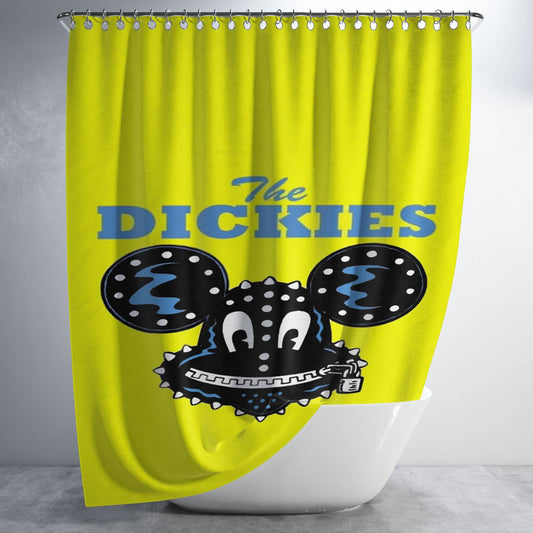 Personalized The Dickies Mickey Mouse Yellow Shower Curtain Farmhouse Bathroom Decor