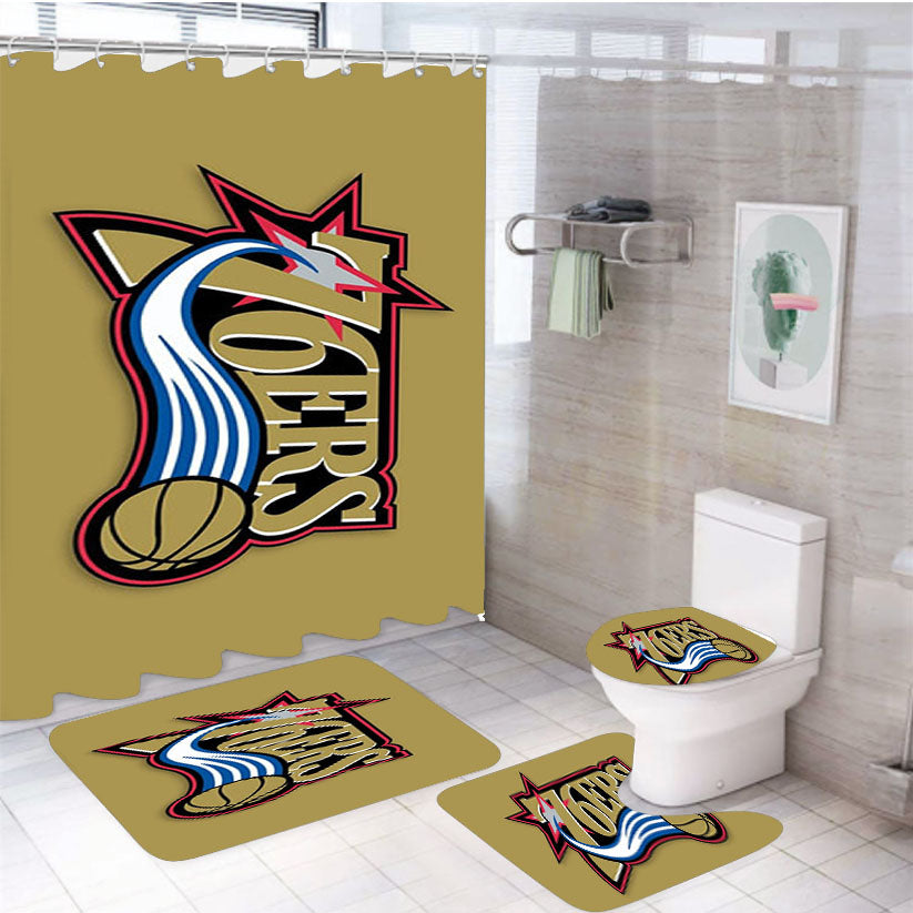 76Ers Logo 4Pcs Bathroom Set Shower Curtain