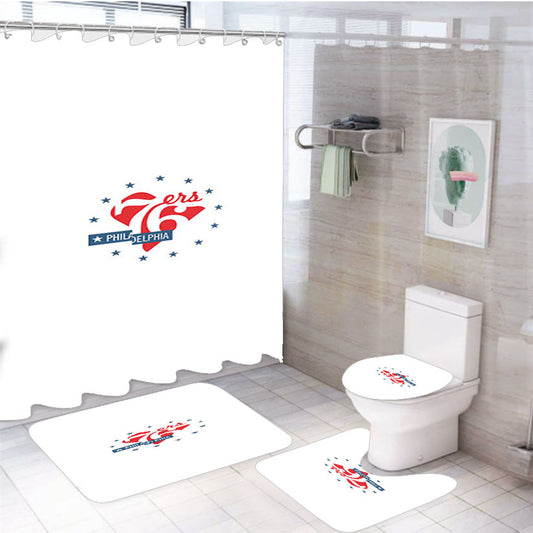 76Ers Phila 4Pcs Bathroom Set Shower Curtain
