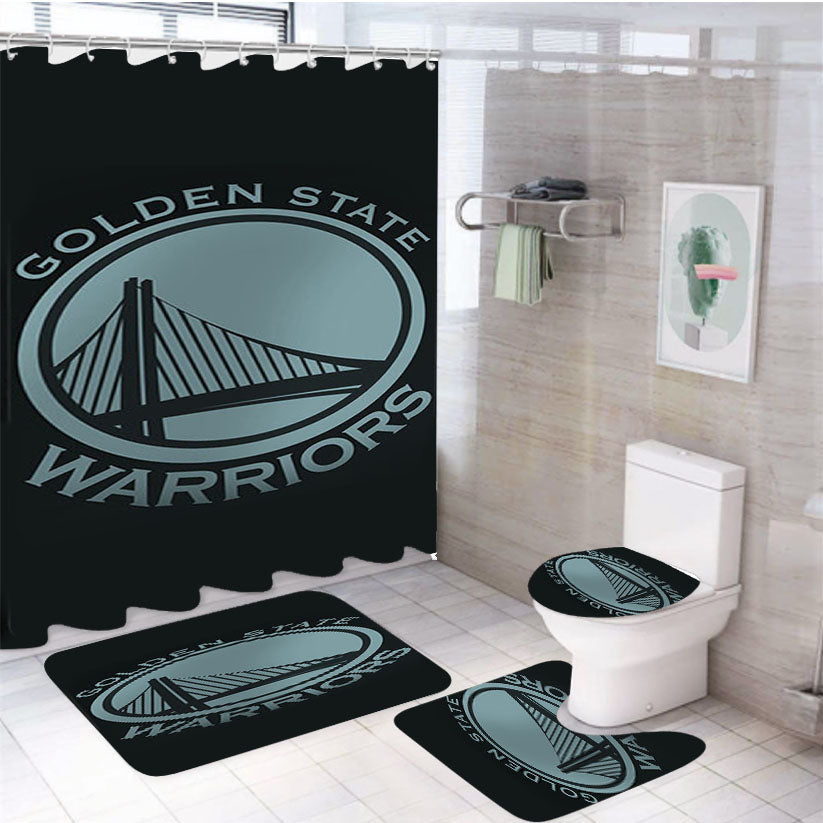 Adesivo Murale Logo Golden State 4Pcs Bathroom Set Shower Curtain