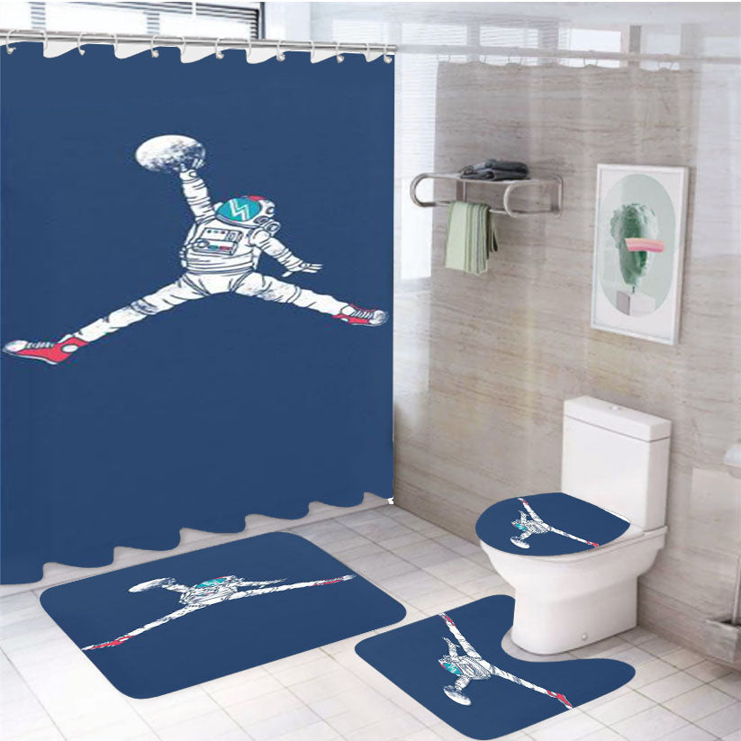 Air Jordan Astronaut Space Dunk 4Pcs Bathroom Set Shower Curtain