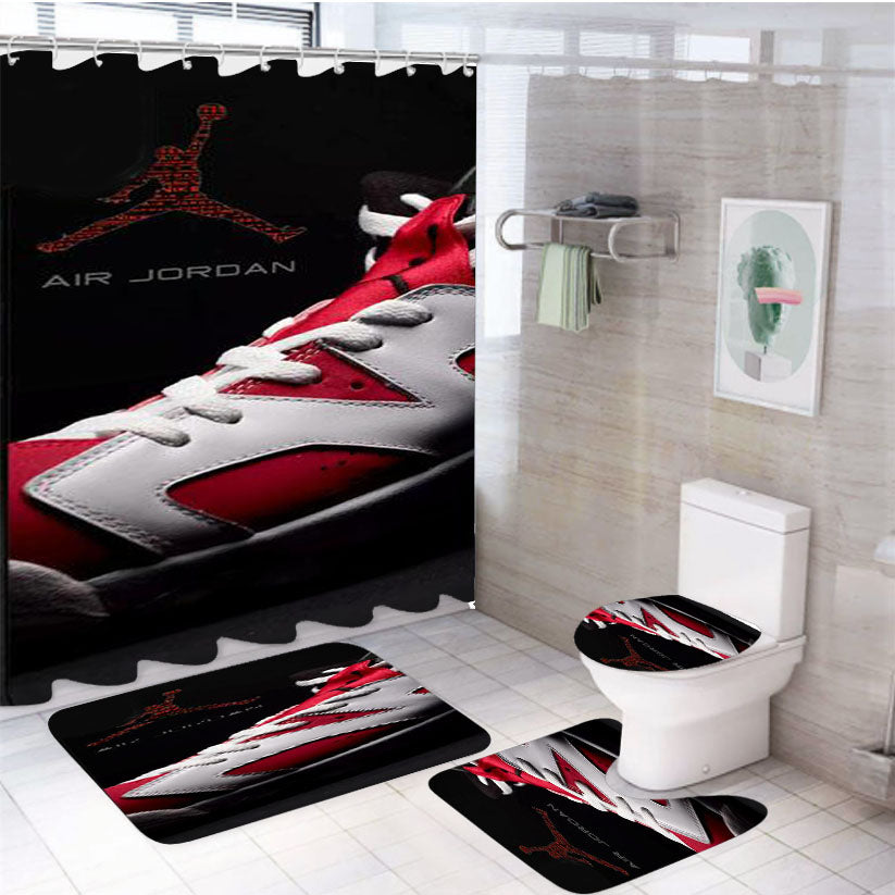 Air Jordan Shoes Logo 4Pcs Bathroom Set Shower Curtain
