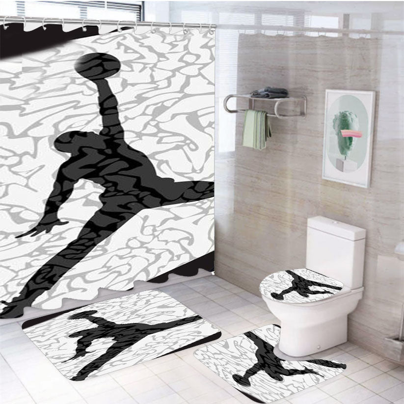 Air Jordan White Texture 4Pcs Bathroom Set Shower Curtain