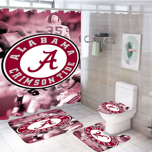 Alabama Crimson Tide 4Pcs Bathroom Set Shower Curtain