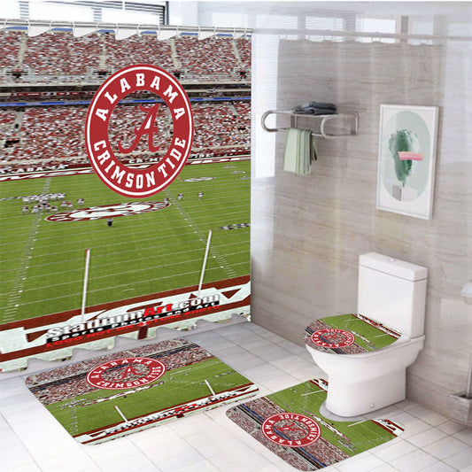 Alabama Crimson Tide Home 4Pcs Bathroom Set Shower Curtain