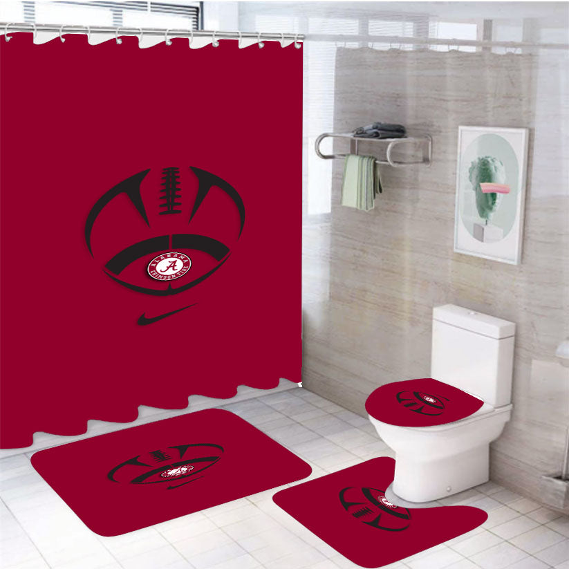 Alabama Football Nike Logo 4Pcs Bathroom Set Shower Curtain