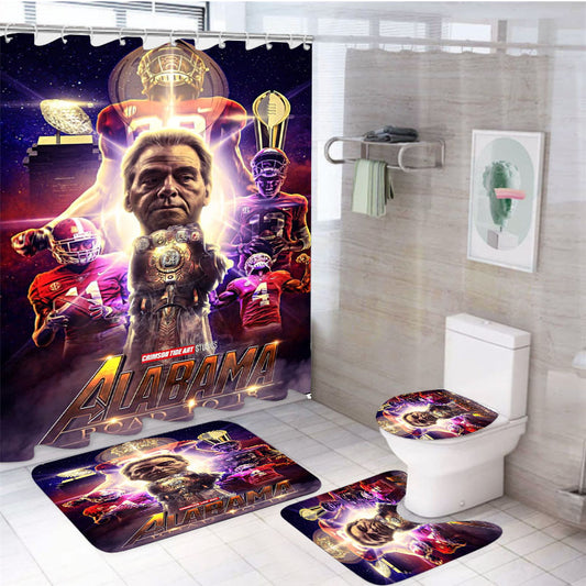 Alabama Football Poster 4Pcs Bathroom Set Shower Curtain