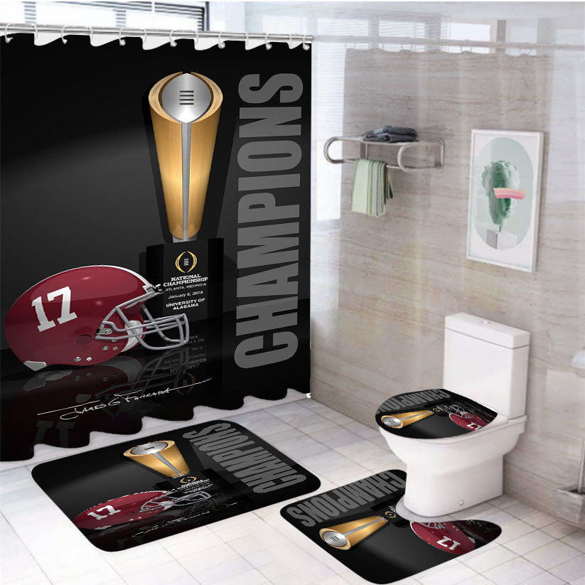 Alabama National Champions Wallpaper 4Pcs Bathroom Set Shower Curtain
