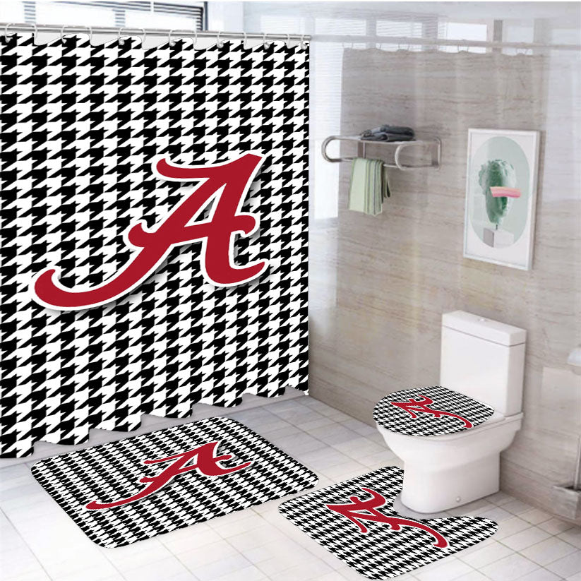 Alabama Tide 4Pcs Bathroom Set Shower Curtain