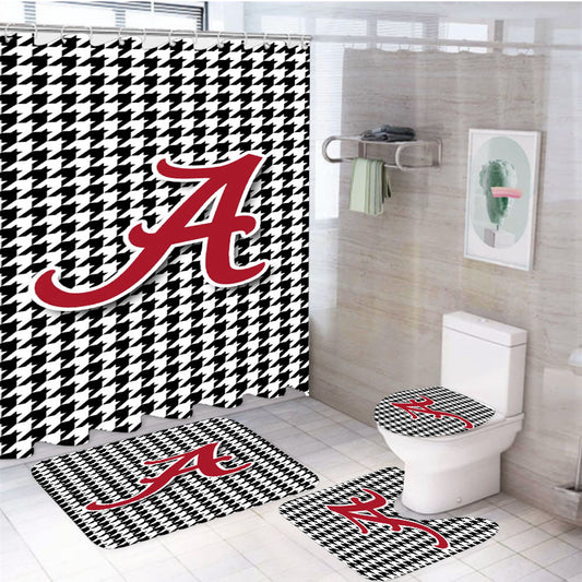 Alabama Tide 4Pcs Bathroom Set Shower Curtain