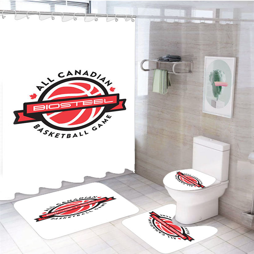 All Canadian Biosteel Basketball Game 4Pcs Bathroom Set Shower Curtain
