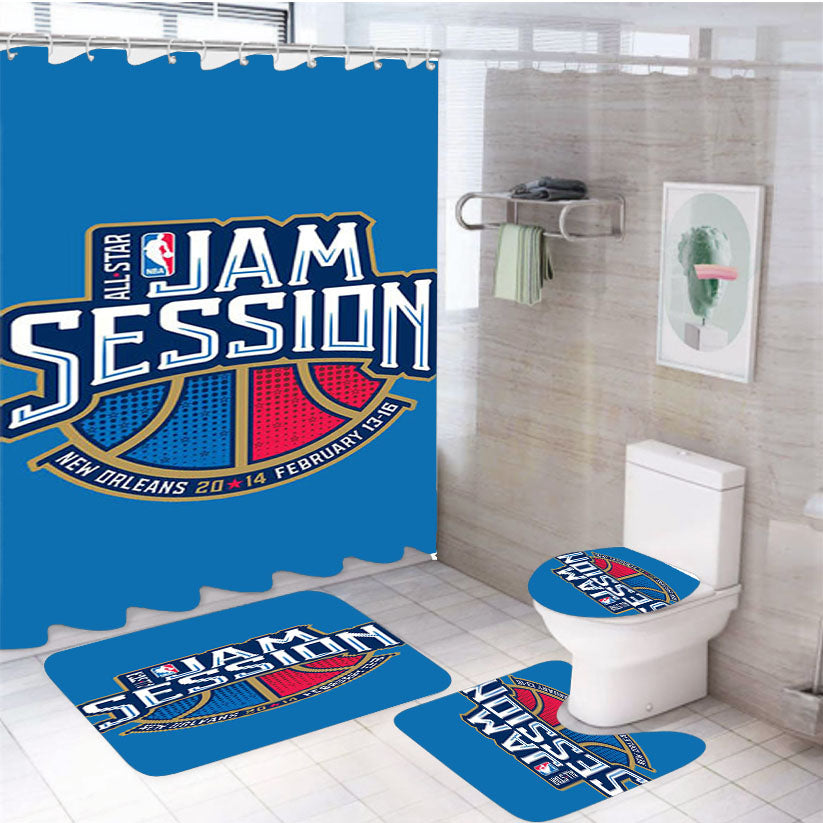 All Star Jam Session Blue 4Pcs Bathroom Set Shower Curtain