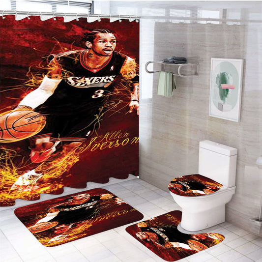 Allen Iverson Tendrils 4Pcs Bathroom Set Shower Curtain