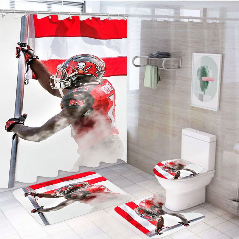 Alterraun Verner Bucs Tampa Bay Buccaneers 4Pcs Bathroom Set Shower Curtain