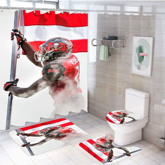 Alterraun Verner Bucs Tampa Bay Buccaneers 4Pcs Bathroom Set Shower Curtain