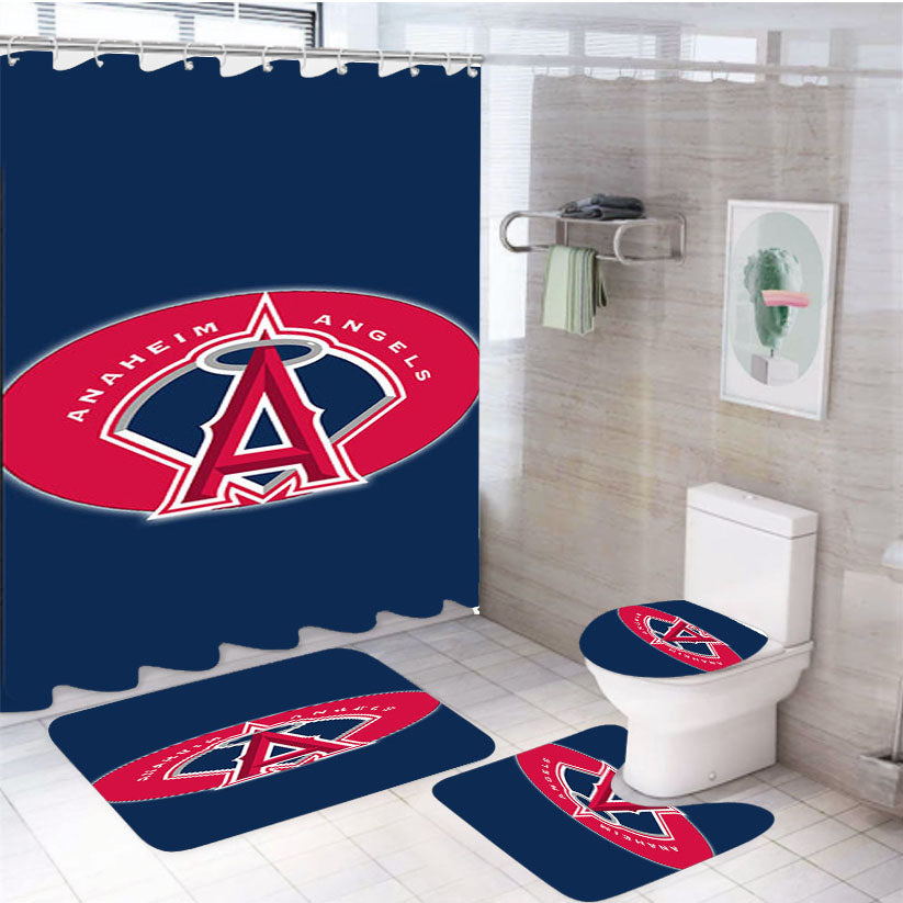 Anaheim Angels 4Pcs Bathroom Set Shower Curtain
