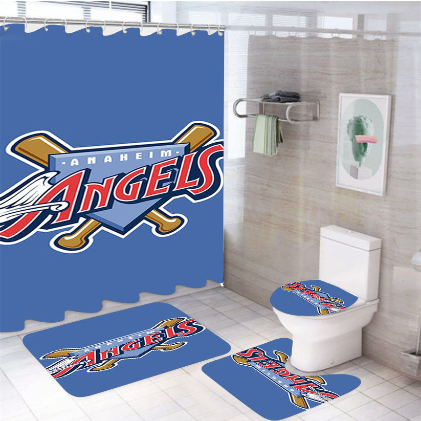 Anaheim Angels Picture 4Pcs Bathroom Set Shower Curtain