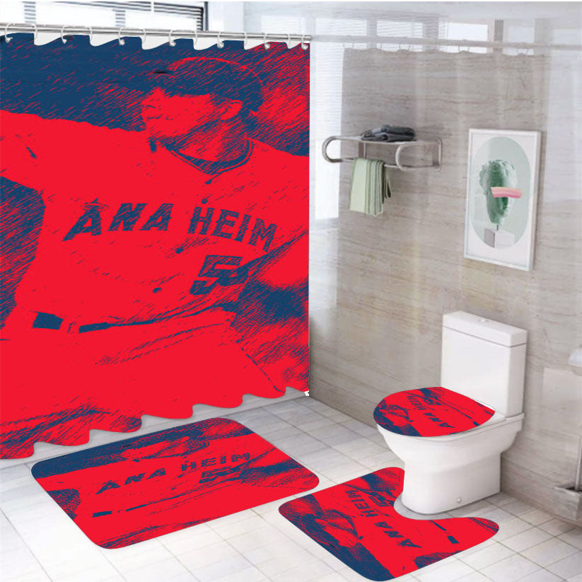 Anaheim Baseball 4Pcs Bathroom Set Shower Curtain