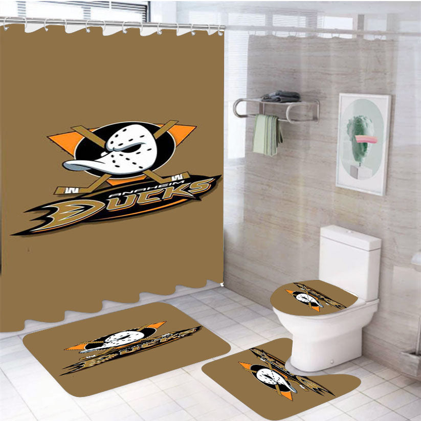 Anaheim Ducks 4Pcs Bathroom Set Shower Curtain